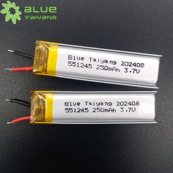 551245 3.7V 250mAh 鋰聚合物小電池 藍牙耳機手環(huán)可充電池定制